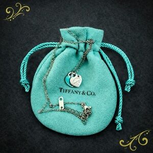 Tiffany & Co. Double Heart Tag Necklace | “Please Return to New York”| extender